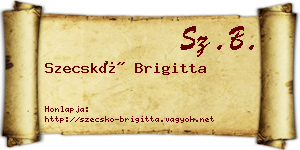 Szecskó Brigitta névjegykártya